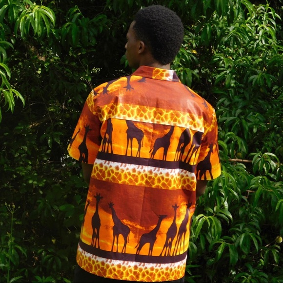 African Wax Print Shirt - Picture 3 of 3